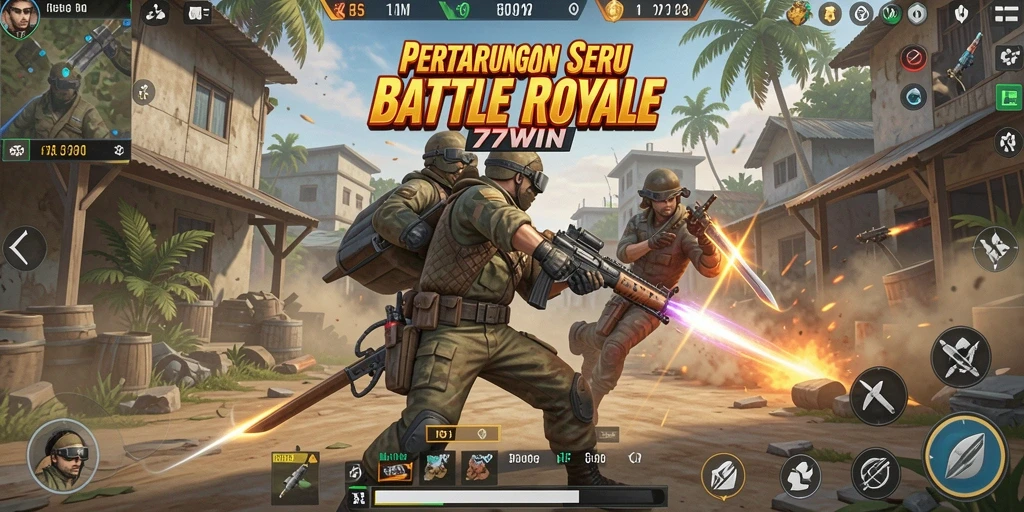 Tampilan gameplay Battle Royale yang intens dan mendebarkan.