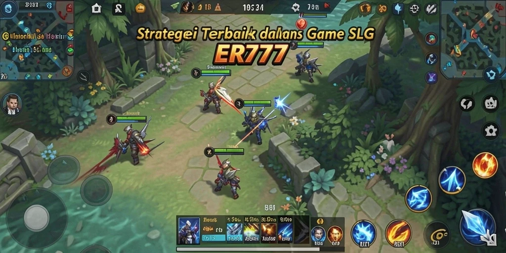 Screenshot menunjukkan strategi mendalam dalam gameplay SLG.