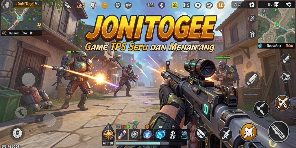 Tampilan gameplay yang seru di JONITOGEL dengan aksi menembak intens.
