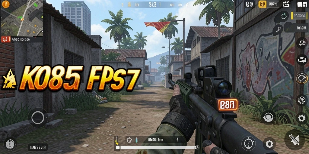 Screenshot gameplay KO857 menampilkan aksi tembak-menembak yang intens dan seru.