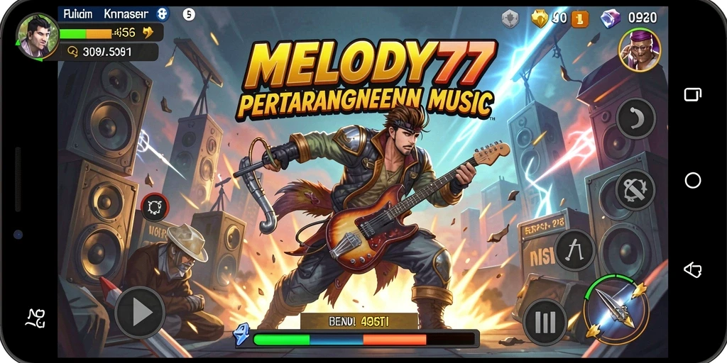 Tampilan menarik dari gameplay aksi di MELODY77.