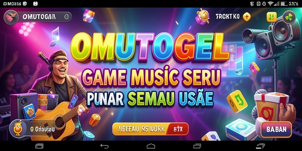 Screenshot menampilkan gameplay seru OMUTOGEL dengan elemen musik interaktif.