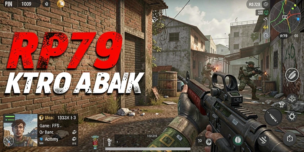 Screenshot utama RP79 menampilkan adrenalin tinggi dalam pertempuran FPS.