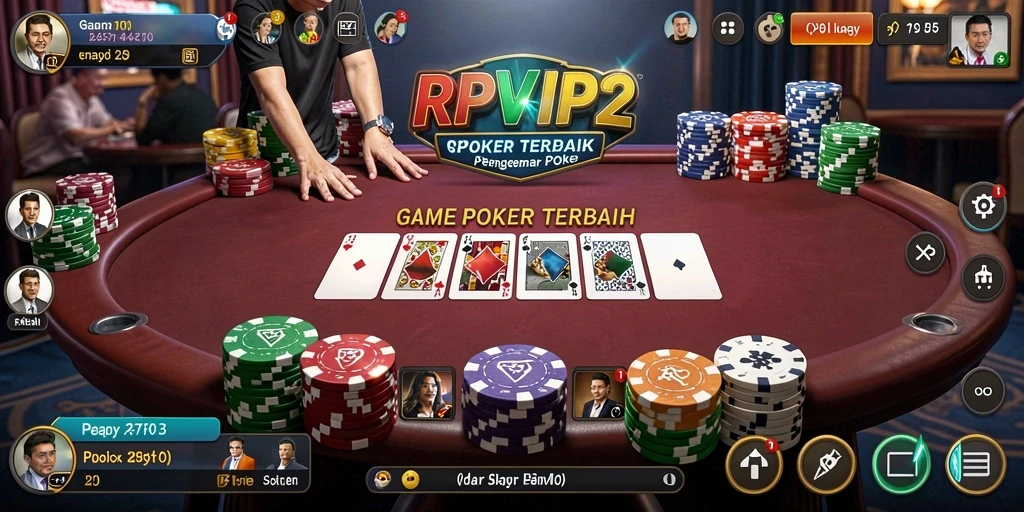 Tampilan gameplay menarik dari RPVIP2 saat bermain Poker.
