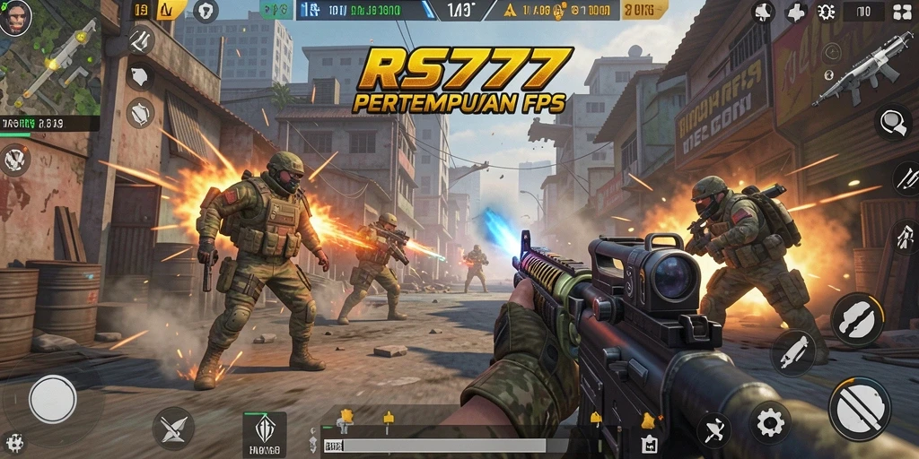 Screenshot menampilkan aksi mendebarkan dalam game FPS RS777.