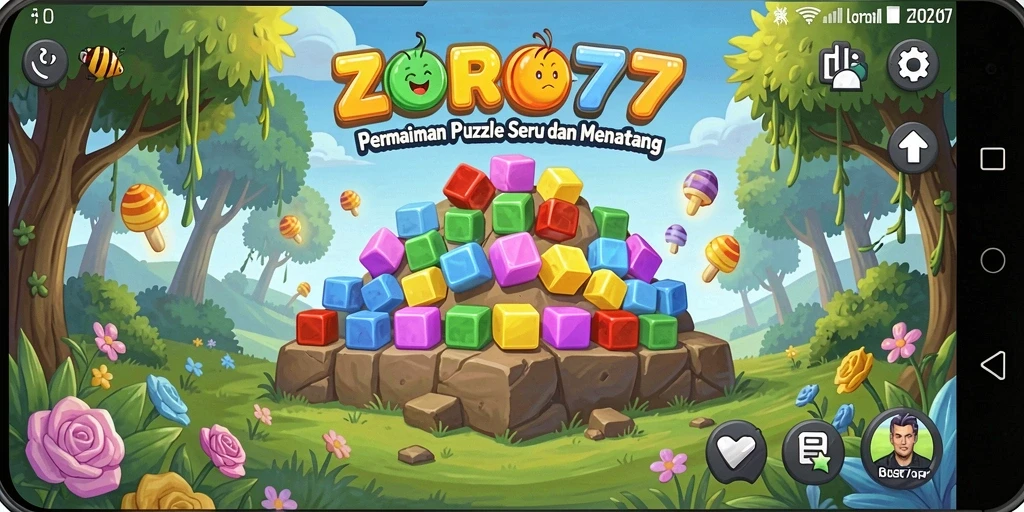 Tampilan gameplay ZORO77 dengan teka-teki menarik.